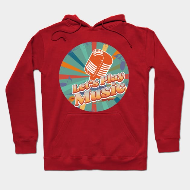 80's Retro Podcast Rock Music Mic Hoodie by iZiets